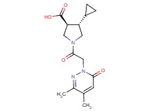 (3S*,4S*)-4-cyclopropyl-1-[(3,4-dimethyl-6-oxo-1(6H)-pyridazinyl)acetyl]-3-pyrrolidinecarboxylic acid