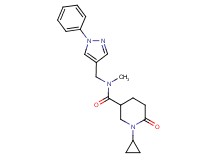 1-cyclopropyl-N-methyl-6-oxo-N-[(1-phenyl-1H-pyrazol-4-yl)methyl]-3-piperidinecarboxamide