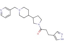 3-[(4-{1-[3-(1H-pyrazol-4-yl)propanoyl]-3-pyrrolidinyl}-1-piperidinyl)methyl]pyridine