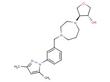 (3R*,4S*)-4-{4-[3-(3,5-dimethyl-1H-pyrazol-1-yl)benzyl]-1,4-diazepan-1-yl}tetrahydrofuran-3-ol