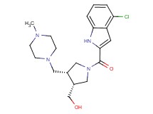 {(3R*,4R*)-1-[(4-chloro-1H-indol-2-yl)carbonyl]-4-[(4-methylpiperazin-1-yl)methyl]pyrrolidin-3-yl}methanol