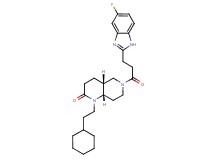 (4aR*,8aS*)-1-(2-cyclohexylethyl)-6-[3-(5-fluoro-1H-benzimidazol-2-yl)propanoyl]octahydro-1,6-naphthyridin-2(1H)-one