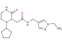 2-(1-cyclopentyl-3-oxo-2-piperazinyl)-N-[(1-ethyl-1H-pyrazol-4-yl)methyl]acetamide