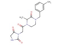 3-{2-[2-methyl-4-(3-methylbenzyl)-3-oxopiperazin-1-yl]-2-oxoethyl}imidazolidine-2,4-dione