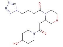 1-({4-[4-(1H-tetrazol-1-yl)butanoyl]-3-morpholinyl}acetyl)-4-piperidinol