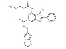 N-(2,3-dihydroimidazo[2,1-b][1,3]thiazol-6-ylmethyl)-7-[(3-methoxypropanoyl)amino]-1-methyl-2-phenyl-1H-benzimidazole-5-carboxamide