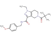 5-(2,2-dimethylpropanoyl)-1-ethyl-N-(4-methoxybenzyl)-4,5,6,7-tetrahydro-1H-pyrazolo[4,3-c]pyridine-3-carboxamide