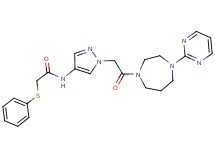 N-(1-{2-oxo-2-[4-(2-pyrimidinyl)-1,4-diazepan-1-yl]ethyl}-1H-pyrazol-4-yl)-2-(phenylthio)acetamide