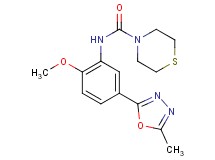 N-[2-methoxy-5-(5-methyl-1,3,4-oxadiazol-2-yl)phenyl]thiomorpholine-4-carboxamide