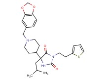 5-[1-(1,3-benzodioxol-5-ylmethyl)-4-piperidinyl]-5-isobutyl-3-[2-(2-thienyl)ethyl]-2,4-imidazolidinedione