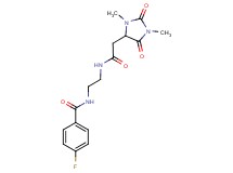 N-(2-{[(1,3-dimethyl-2,5-dioxoimidazolidin-4-yl)acetyl]amino}ethyl)-4-fluorobenzamide