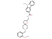 N-{[8-(2-methoxybenzyl)-1-oxa-8-azaspiro[4.5]dec-2-yl]methyl}-9-methyl-9H-carbazole-3-carboxamide