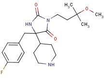 5-(4-fluorobenzyl)-3-(3-methoxy-3-methylbutyl)-5-piperidin-4-ylimidazolidine-2,4-dione