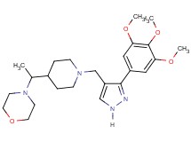 4-[1-(1-{[3-(3,4,5-trimethoxyphenyl)-1H-pyrazol-4-yl]methyl}-4-piperidinyl)ethyl]morpholine