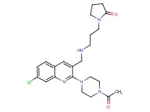 1-[3-({[2-(4-acetyl-1-piperazinyl)-7-chloro-3-quinolinyl]methyl}amino)propyl]-2-pyrrolidinone