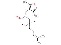 1-[(3,5-dimethylisoxazol-4-yl)methyl]-5-methyl-5-(4-methylpent-3-en-1-yl)piperidin-2-one