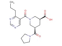 (3S*,5R*)-1-[(4-propyl-5-pyrimidinyl)carbonyl]-5-(1-pyrrolidinylcarbonyl)-3-piperidinecarboxylic acid