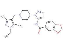 N-(1-{1-[(1-ethyl-3,5-dimethyl-1H-pyrazol-4-yl)methyl]-4-piperidinyl}-1H-pyrazol-5-yl)-1,3-benzodioxole-5-carboxamide