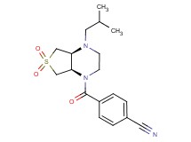 4-{[(4aS*,7aR*)-4-isobutyl-6,6-dioxidohexahydrothieno[3,4-b]pyrazin-1(2H)-yl]carbonyl}benzonitrile