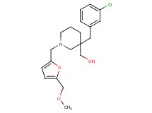 (3-(3-chlorobenzyl)-1-{[5-(methoxymethyl)-2-furyl]methyl}-3-piperidinyl)methanol