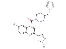 6-methyl-2-(1H-pyrazol-4-yl)-4-{[4-(1H-pyrazol-1-ylmethyl)piperidin-1-yl]carbonyl}quinoline
