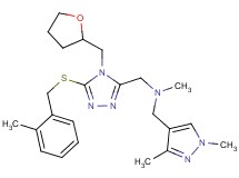 1-(1,3-dimethyl-1H-pyrazol-4-yl)-N-methyl-N-{[5-[(2-methylbenzyl)thio]-4-(tetrahydro-2-furanylmethyl)-4H-1,2,4-triazol-3-yl]methyl}methanamine