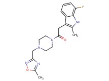 7-fluoro-2-methyl-3-(2-{4-[(5-methyl-1,2,4-oxadiazol-3-yl)methyl]-1-piperazinyl}-2-oxoethyl)-1H-indole