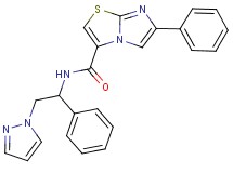 6-phenyl-N-[1-phenyl-2-(1H-pyrazol-1-yl)ethyl]imidazo[2,1-b][1,3]thiazole-3-carboxamide