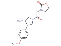 3-{2-[(3R*,4S*)-3-amino-4-(4-methoxyphenyl)pyrrolidin-1-yl]-2-oxoethyl}-1,3-oxazolidin-2-one