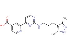 2-(2-{[3-(3,5-dimethyl-1H-pyrazol-4-yl)propyl]amino}pyrimidin-4-yl)isonicotinic acid