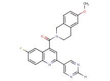 6-fluoro-4-[(6-methoxy-3,4-dihydroisoquinolin-2(1H)-yl)carbonyl]-2-pyrimidin-5-ylquinoline
