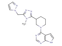 4-{3-[4-methyl-5-(1H-pyrazol-1-ylmethyl)-4H-1,2,4-triazol-3-yl]piperidin-1-yl}-7H-pyrrolo[2,3-d]pyrimidine