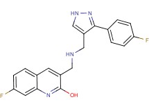 7-fluoro-3-[({[3-(4-fluorophenyl)-1H-pyrazol-4-yl]methyl}amino)methyl]-2-quinolinol
