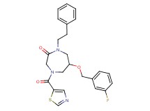 6-[(3-fluorobenzyl)oxy]-1-(2-phenylethyl)-4-(1,3-thiazol-5-ylcarbonyl)-1,4-diazepan-2-one