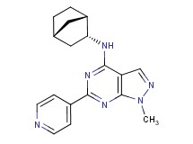N-[(1S*,2R*,4R*)-bicyclo[2.2.1]hept-2-yl]-1-methyl-6-pyridin-4-yl-1H-pyrazolo[3,4-d]pyrimidin-4-amine