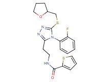 N-(2-{4-(2-fluorophenyl)-5-[(tetrahydro-2-furanylmethyl)thio]-4H-1,2,4-triazol-3-yl}ethyl)-2-thiophenecarboxamide