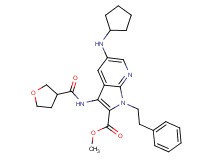 methyl 5-(cyclopentylamino)-1-(2-phenylethyl)-3-[(tetrahydro-3-furanylcarbonyl)amino]-1H-pyrrolo[2,3-b]pyridine-2-carboxylate