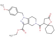 ethyl 1-(4-methoxybenzyl)-5-[(2-oxo-1-oxaspiro[4.5]dec-4-yl)carbonyl]-4,5,6,7-tetrahydro-1H-pyrazolo[4,3-c]pyridine-3-carboxylate