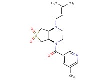 (4aR*,7aS*)-1-(3-methyl-2-buten-1-yl)-4-[(5-methyl-3-pyridinyl)carbonyl]octahydrothieno[3,4-b]pyrazine 6,6-dioxide