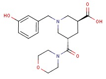 (3S*,5S*)-1-(3-hydroxybenzyl)-5-(4-morpholinylcarbonyl)-3-piperidinecarboxylic acid