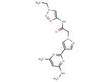 N-(1-ethyl-1H-1,2,3-triazol-4-yl)-2-{4-[4-methyl-6-(methylamino)-2-pyrimidinyl]-1H-pyrazol-1-yl}acetamide trifluoroacetate