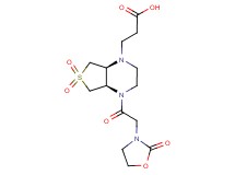3-[(4aR*,7aS*)-6,6-dioxido-4-[(2-oxo-1,3-oxazolidin-3-yl)acetyl]hexahydrothieno[3,4-b]pyrazin-1(2H)-yl]propanoic acid