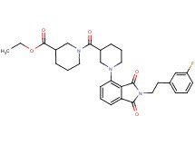 ethyl 1-[(1-{2-[2-(3-fluorophenyl)ethyl]-1,3-dioxo-2,3-dihydro-1H-isoindol-4-yl}-3-piperidinyl)carbonyl]-3-piperidinecarboxylate