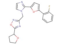3-({2-[5-(2-fluorophenyl)-2-furyl]-1H-imidazol-1-yl}methyl)-5-(tetrahydrofuran-2-yl)-1,2,4-oxadiazole