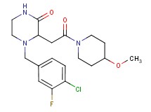 4-(4-chloro-3-fluorobenzyl)-3-[2-(4-methoxy-1-piperidinyl)-2-oxoethyl]-2-piperazinone