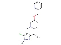 2-[({1-[(5-chloro-3-ethyl-1-methyl-1H-pyrazol-4-yl)methyl]-3-piperidinyl}oxy)methyl]pyridine