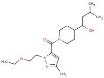 1-(1-{[1-(2-ethoxyethyl)-3-methyl-1H-pyrazol-5-yl]carbonyl}-4-piperidinyl)-3-methyl-1-butanol