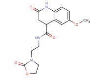 6-methoxy-2-oxo-N-[2-(2-oxo-1,3-oxazolidin-3-yl)ethyl]-1,2,3,4-tetrahydro-4-quinolinecarboxamide