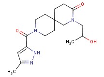 2-(2-hydroxypropyl)-9-[(3-methyl-1H-pyrazol-5-yl)carbonyl]-2,9-diazaspiro[5.5]undecan-3-one