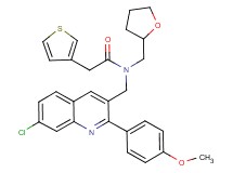 N-{[7-chloro-2-(4-methoxyphenyl)-3-quinolinyl]methyl}-N-(tetrahydro-2-furanylmethyl)-2-(3-thienyl)acetamide